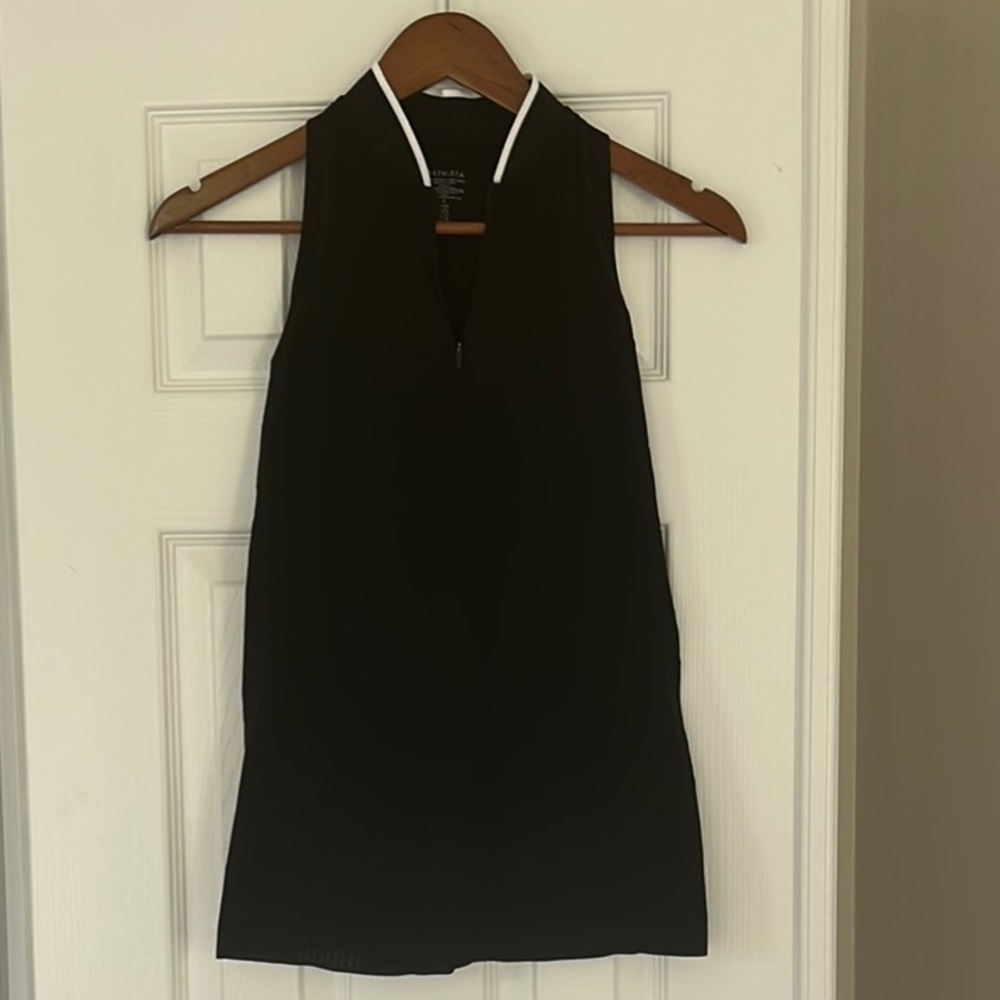 Black athletic polo with cute collar
